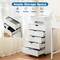 5 Drawer Chest Wood File Cabinet Rolling Storage Dresser with Wheels for Home Office, White